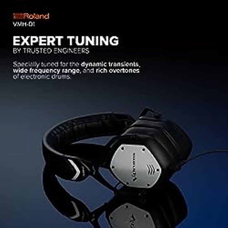 Roland VMH-D1 V-Drums Headphones | Designed by Roland & V-Moda for V-Drums & All Electronic Drum Kits | Immersive Sound | Extended...
