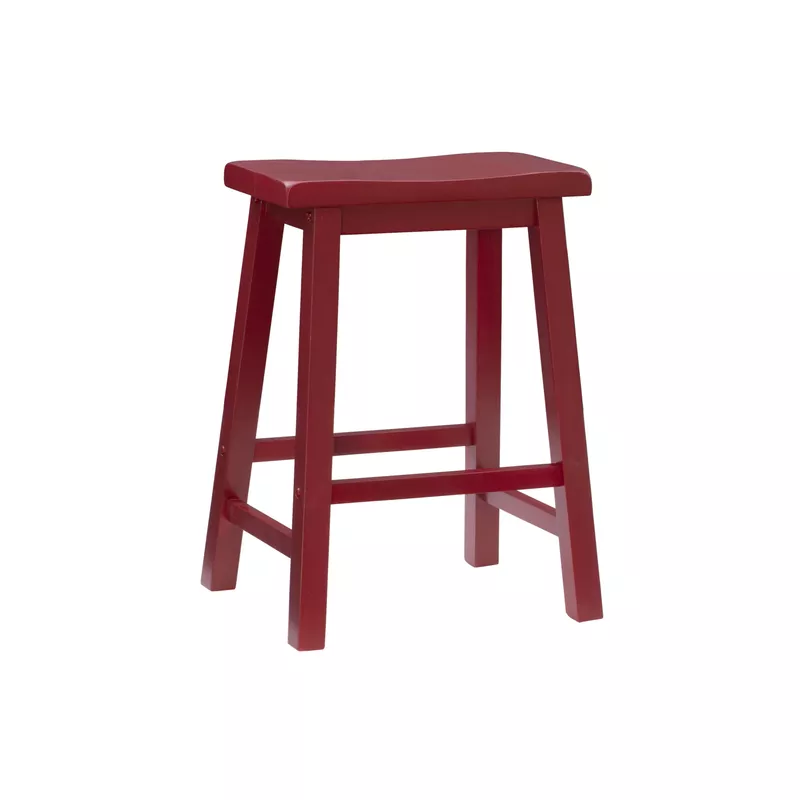 Ernlee Saddle Counter Stool Red