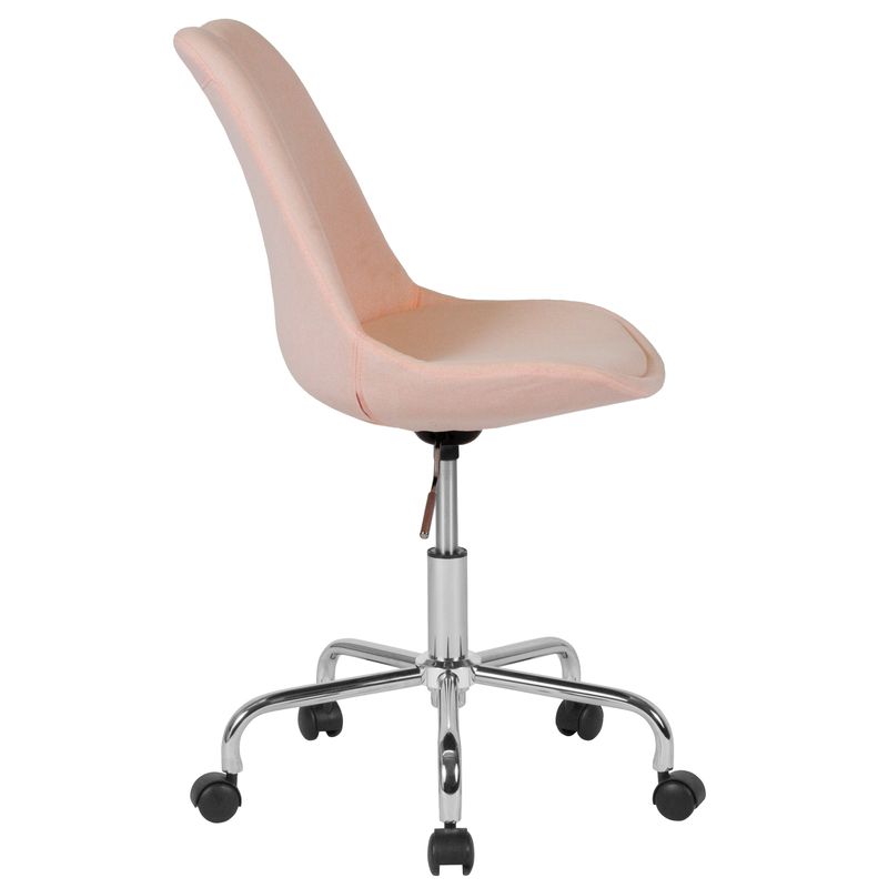 Mid-Back Task Office Chair with Pneumatic Lift and Chrome Base - Pink