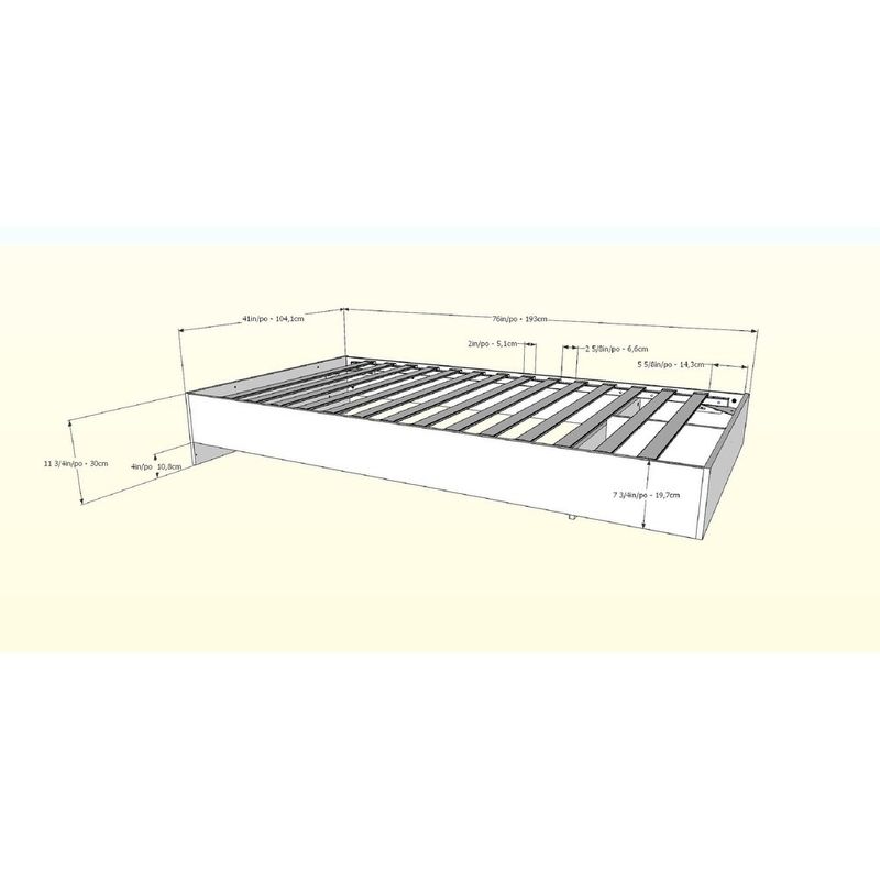 Nexera Celebri-T Platform Bed with Headboard, Walnut - Queen