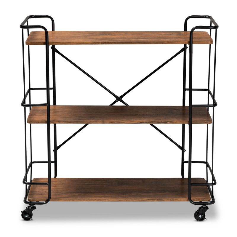 Carbon Loft Lular Rustic Industrial Style Bar and Kitchen Serving Cart