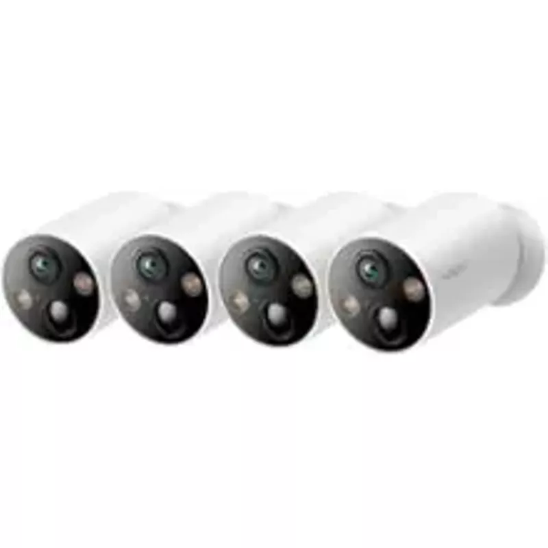 TP-Link - Tapo 4-Camera Indoor/Outdoor 2K QHD Wireless Home Security Surveillance System with adjustable magnetic base - White