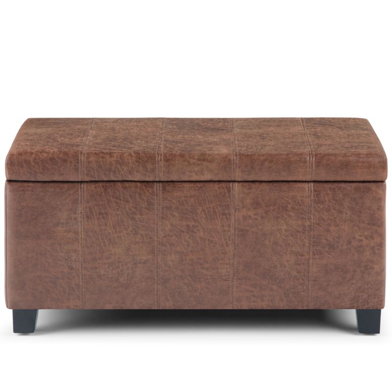 WYNDENHALL Lancaster 36 inch Wide Contemporary Rectangle Storage Ottoman - Tanners Brown