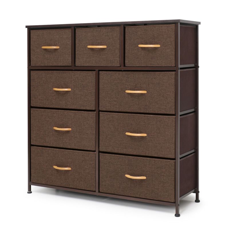 Pellebant Fabric Wide Dresser Storage Tower with 9 Drawers - Black - 9-drawer