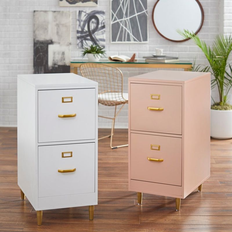 Carson Carrington Erfjord 2-drawer File Cabinet - Blush Pink