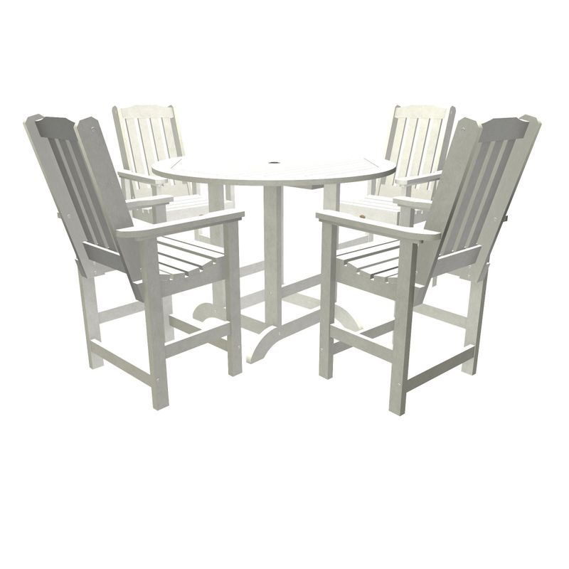 Highwood Lehigh 5-piece Round Counter-Height Dining Set - Weathered Acorn