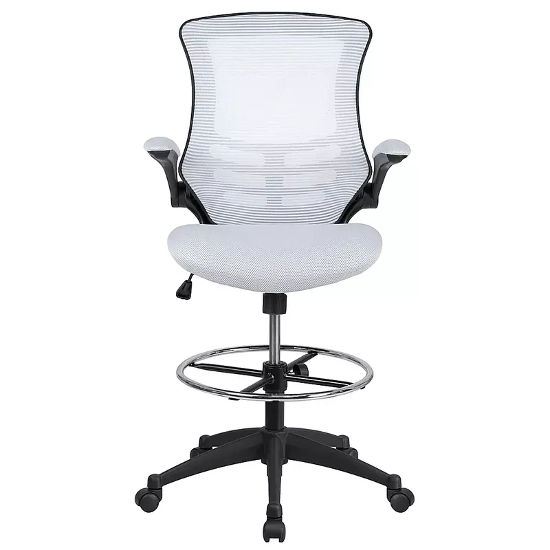 Alamont Home - Kelista Contemporary Mesh Drafting Stool - White Mesh