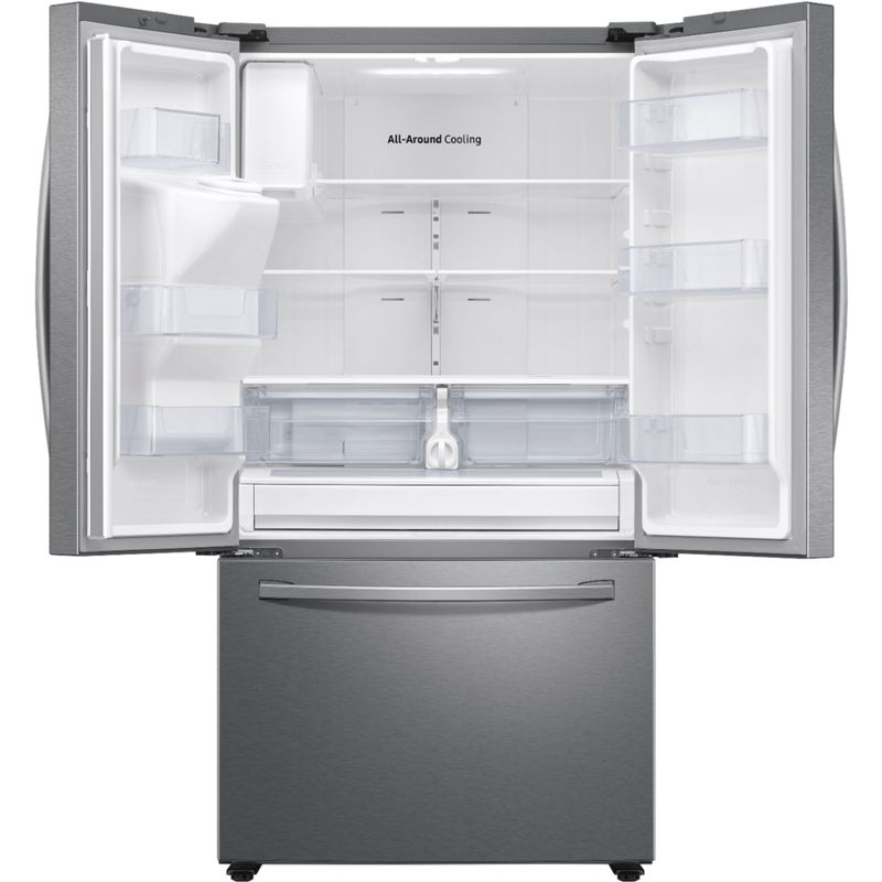 Left Zoom. Samsung - 27 cu. ft. Large Capacity 3-Door French Door Refrigerator with External Water & Ice Dispenser - Stainless steel