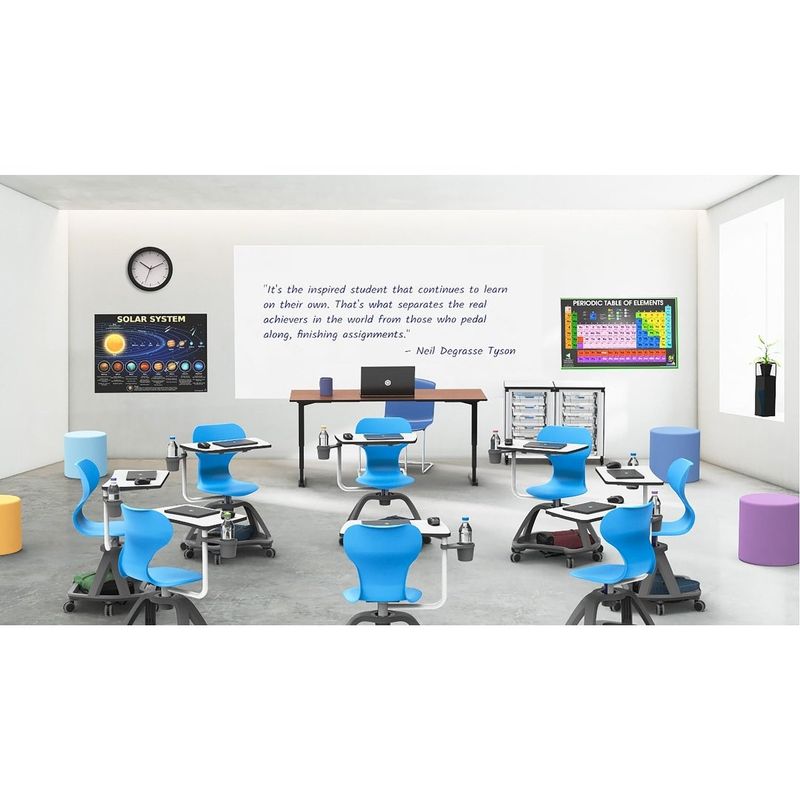 Luxor All-In-One Student Desk and Chair - Blue/Multi