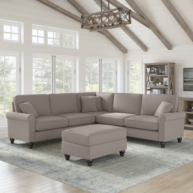 Rent to own Hudson 99W L Shaped Sectional Couch with Ottoman by Bush