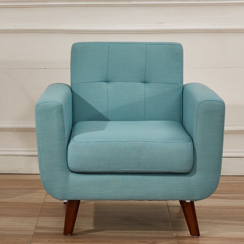 Grace Mid-Century Tufted Upholstered Rainbeau Living Room Sofa, Loveseat, and Chair 3-piece Set - eton blue