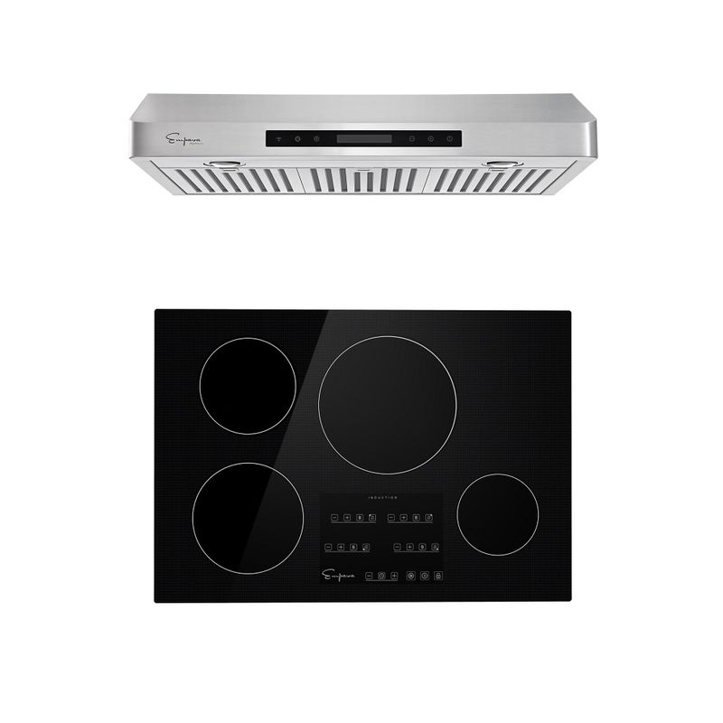 2 Piece Kitchen Appliances Packages Including 30" Induction Cooktop and 36" Under Cabinet Range Hood - 30"