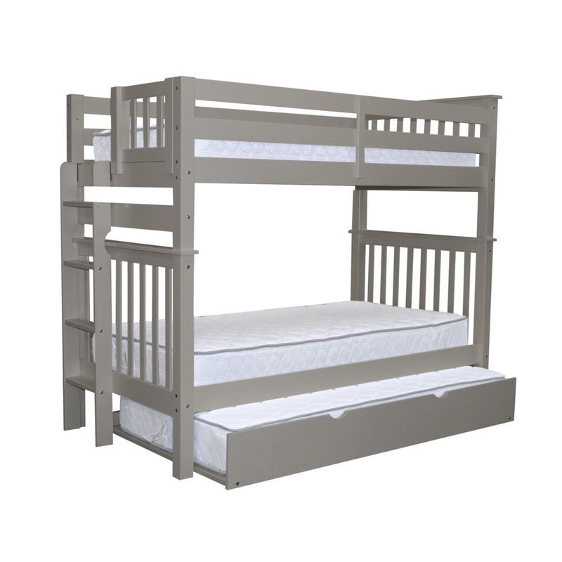 Taylor & Olive Trillium Tall Twin over Twin Bunk Bed with Twin Trundle - Dark Cherry