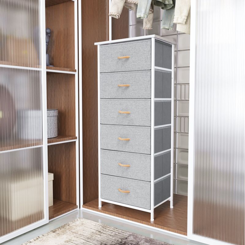 VredHom 6 Drawers Vertical Dresser Storage Tower - White - 6-drawer