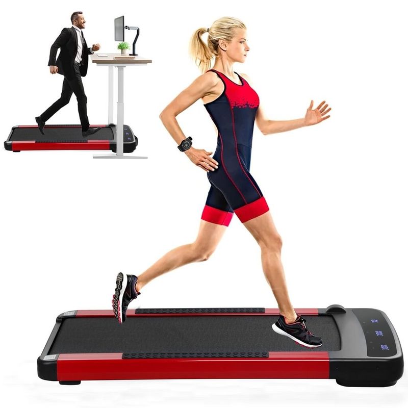 Zenova Walking Pad Treadmill With Wireless Electronic Remote Control - Yellow