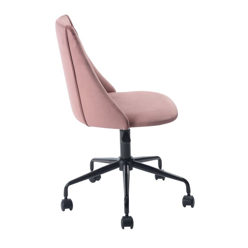 Porch & Den Voges Fabric Upholstered Swivel Task Chair - Rose