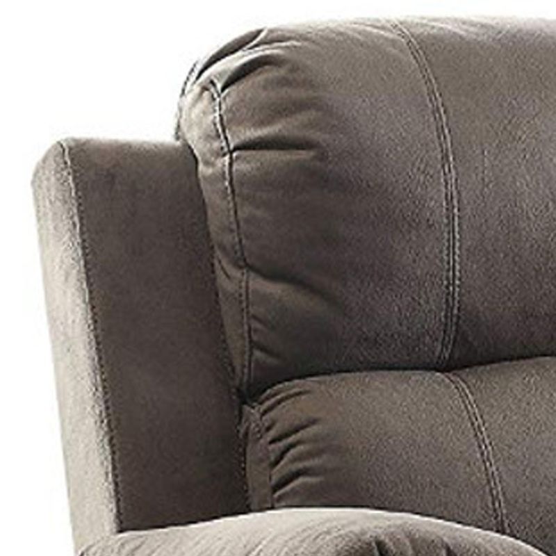 Contemporary Style Upholstered Recliner with Cushioned Armrests, Charcoal Gray - Grey