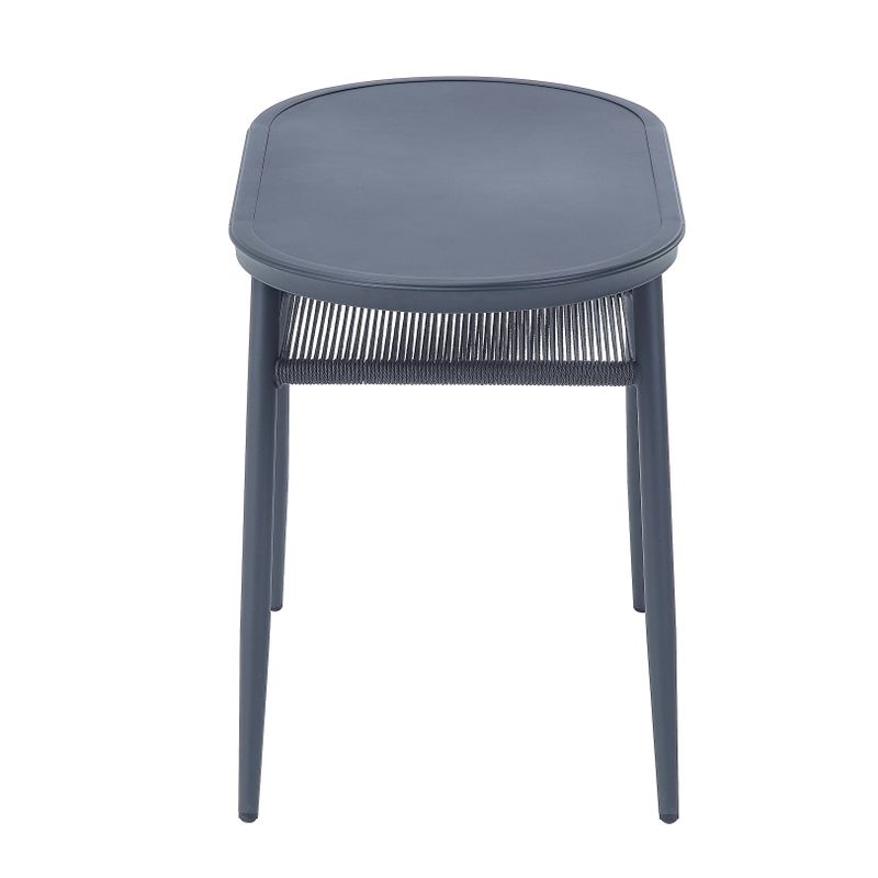 Furniture of America Delgado Compact 3-Piece Oval Patio Bistro Set - Grey