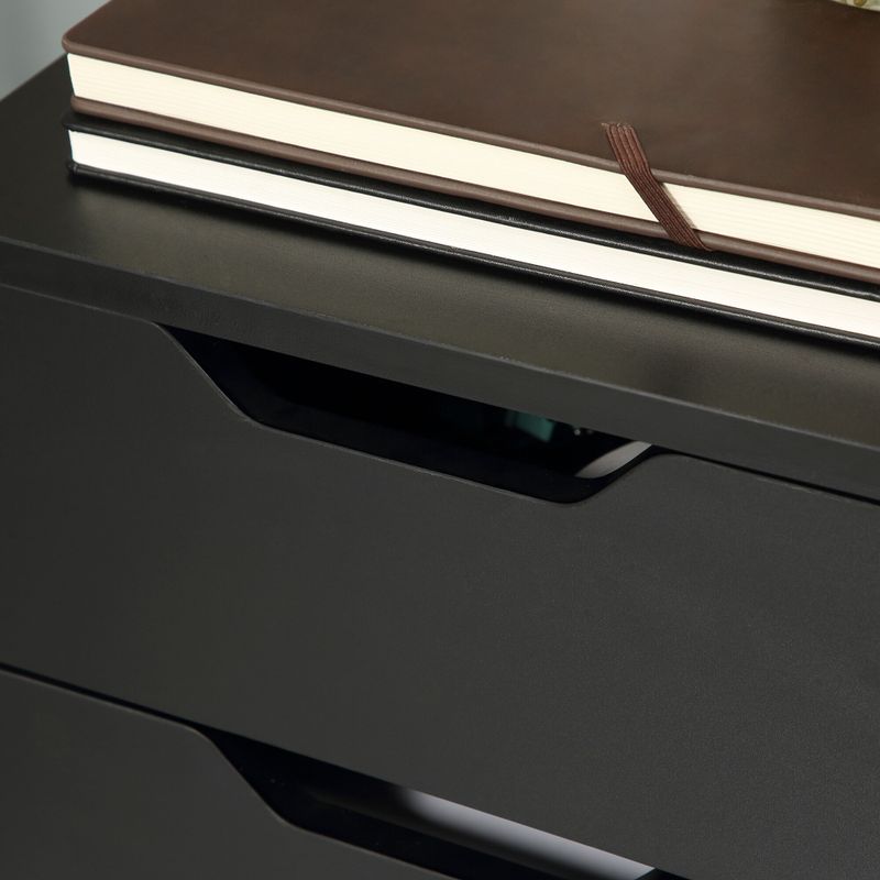 HOMCOM 3 Drawer Mobile File Cabinet, Rolling Printer Stand, Vertical Filing Cabinet - Black