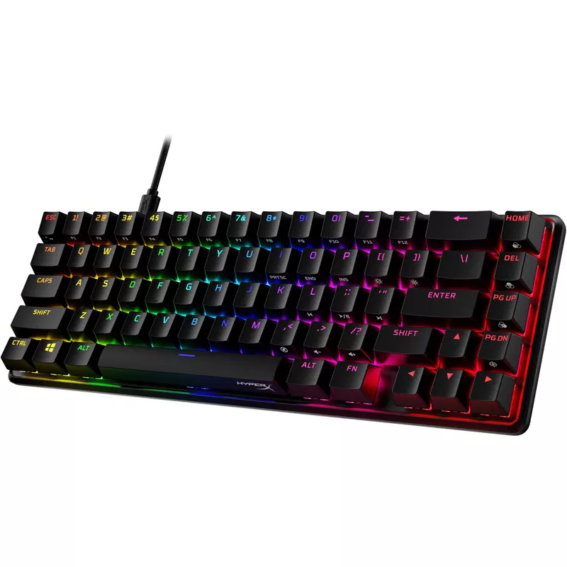 HyperX - Alloy Origins 65% Compact Wired Mechanical Red Linear Switch Gaming Keyboard with RGB Lighting - Black