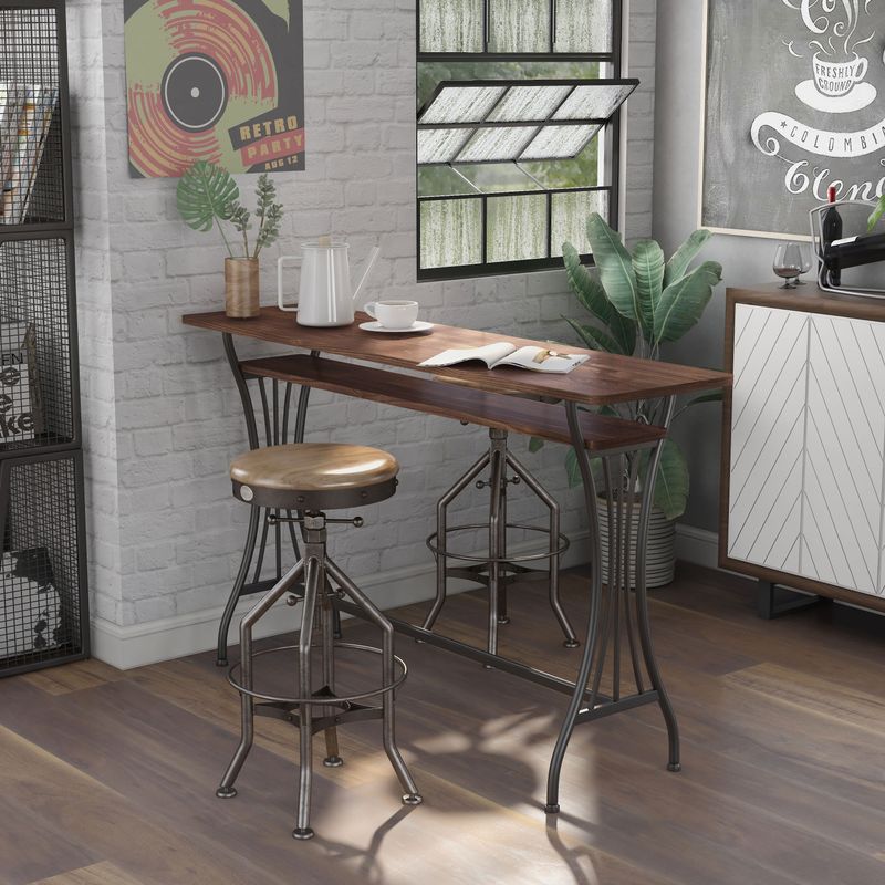 DH BASIC Contemporary 60" Counter Height Table by Denhour - Toasted Barn Wood