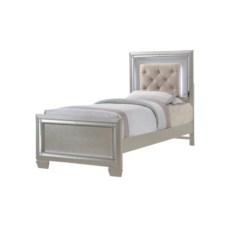 Silver Orchid Odette Glamour Youth Twin Platform 4-piece Bedroom Set - Champagne