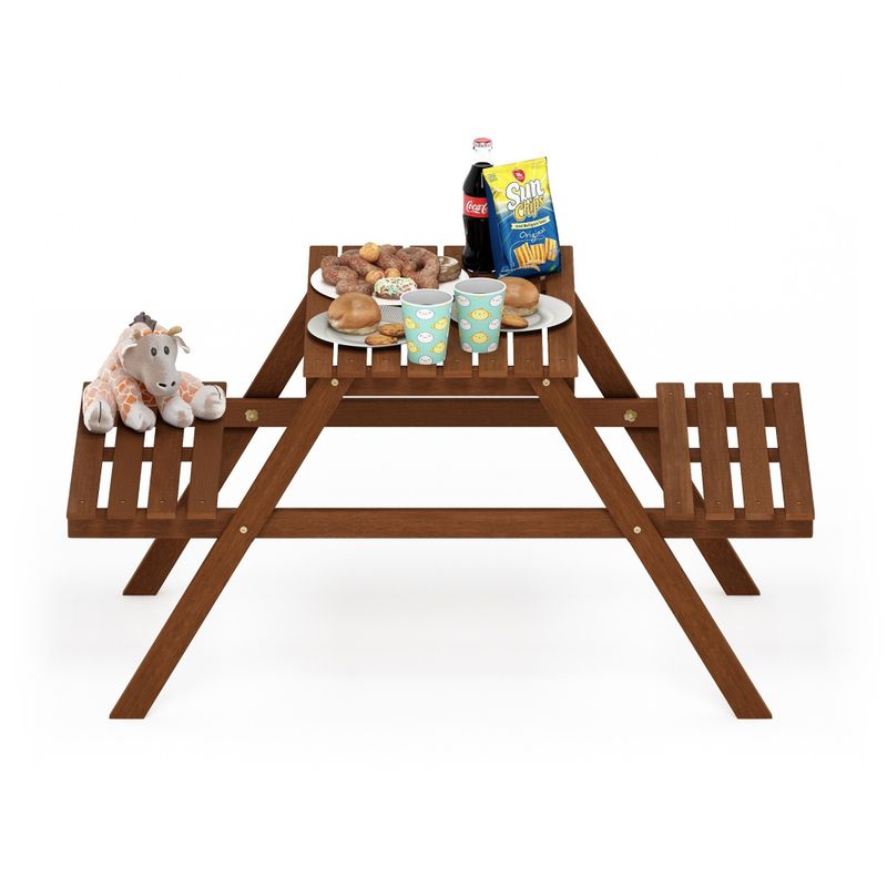 Havenside Home Ormond Hardwood Kids Picnic Table and Chair Set in Teak Oil