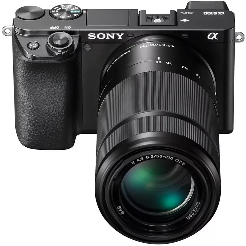 Sony - Alpha 6100 Mirrorless Camera 2-Lens Kit with E PZ 16-50mm and E 55-210mm Lenses - Black