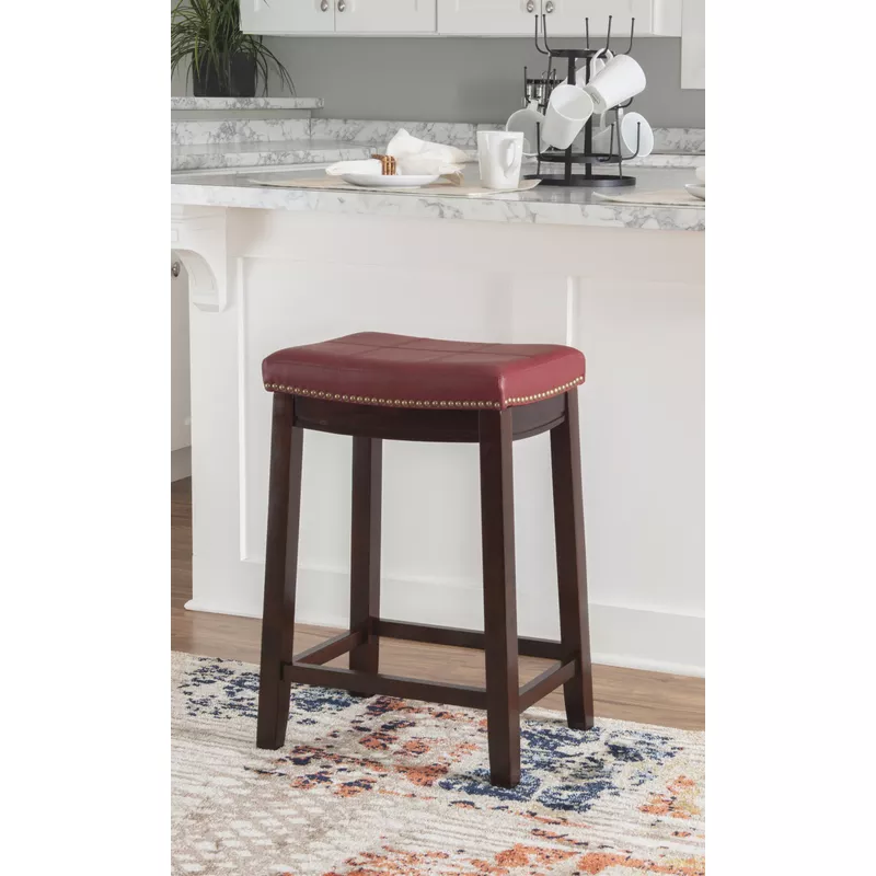 Ansley Backless Upholstered Counter Stool Red