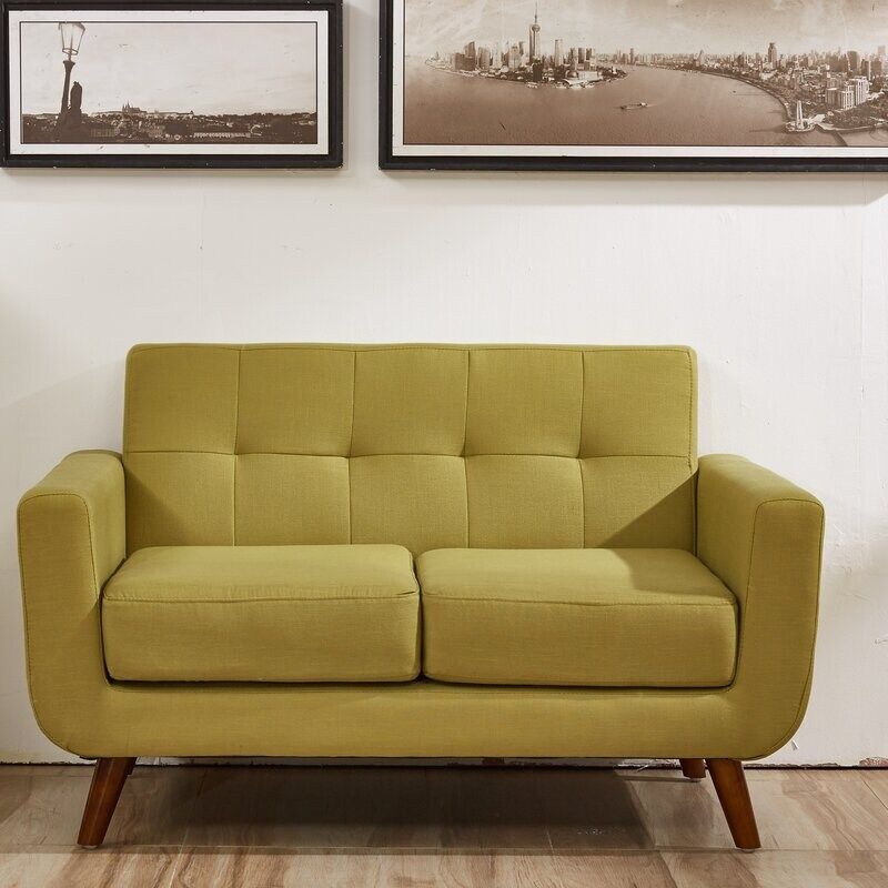 US Pride Furniture Grace Rainbeau Tufted Upholstered Living Room Sofa and Loveseat (Set of 2) - Tan