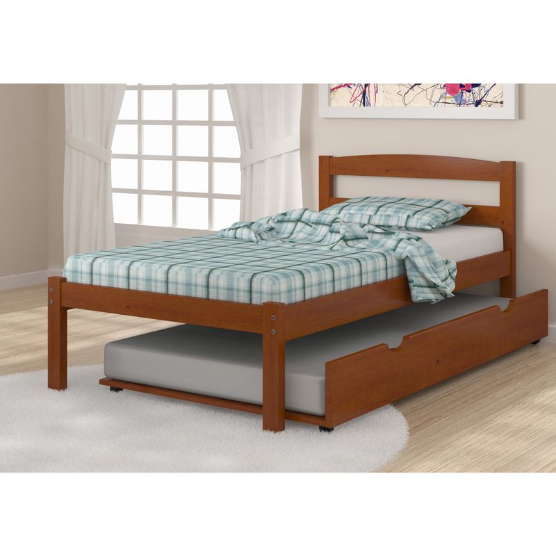 Donco Kids Econo Bed with Twin Trundle - Full in Light Espresso