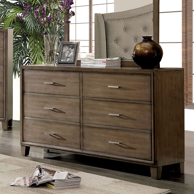 Furniture of America Cody Contemporary Solid Wood 6-drawer Dresser - Brown Cherry
