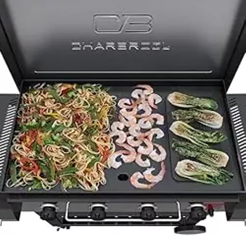 Charbroil® 36" Performance Series™ Deluxe Propane Gas Griddle with Cart 4 Burner Flat Top Grill, Black 463285924