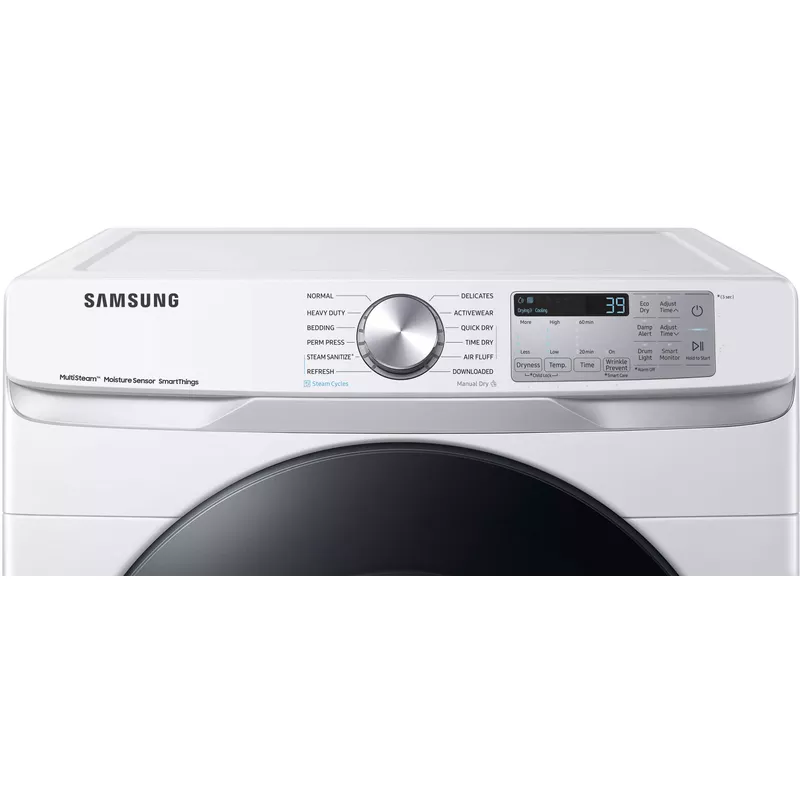 Samsung - 7.5 Cu. Ft. Stackable Smart Electric Dryer with Steam Sanitize+ - White