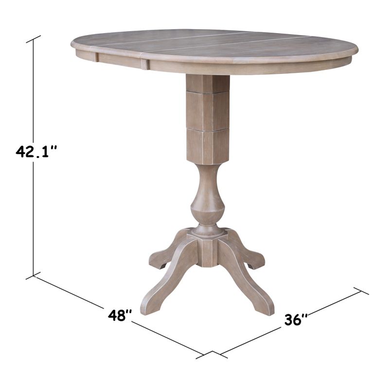 36" Extension Bar Height Table with Four Stools - Washed Gary Taupe