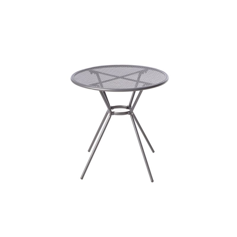 Martini 3 Piece Bistro Set in Pencil Point Finish with 27.5" Round Bistro Table and 2 Stackable Bistro Chairs