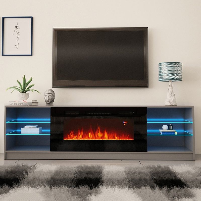 Rent to own Strick & Bolton Amsden Electric Fireplace TV Stand White