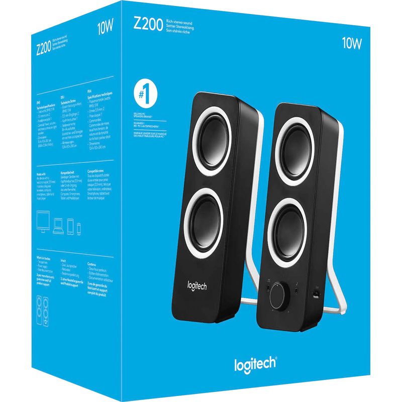 Alt View Zoom 16. Logitech - Z200 2.0 Multimedia Speakers with Stereo Sound (2-Piece) - Black