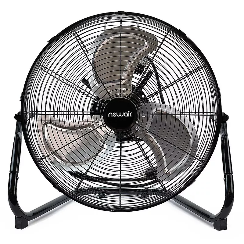 NewAir - 3000 CFM 18” High Velocity Portable Floor Fan with 3 Fan Speeds and Long-Lasting Ball Bearing Motor - Black