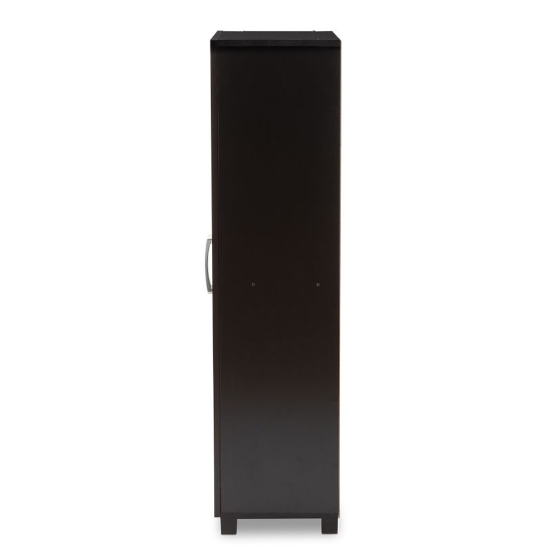 Modern and Contemporary Wenge Dark Brown 2-Door Shoe Storage Cabinet