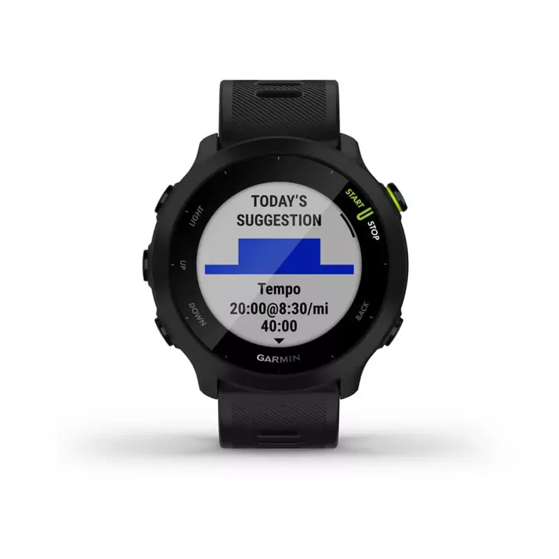 Garmin - Forerunner 55 GPS Smartwatch 42mm Fiber-Reinforced Polymer - Black