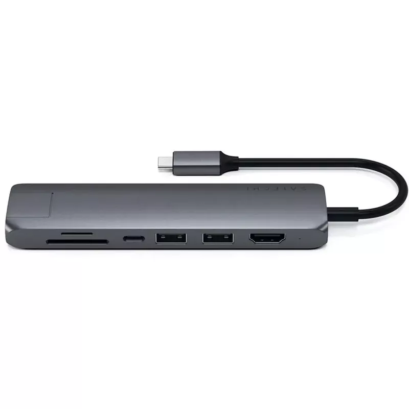 Satechi USB-C Slim Multi-Port Adapter with Ethernet, Space Gray