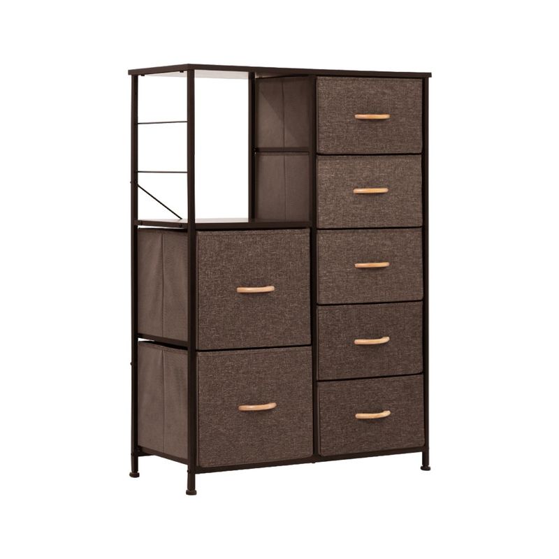 VredHom 7 Drawers Fabric Dresser Storage Organizer - Grey - 7-drawer