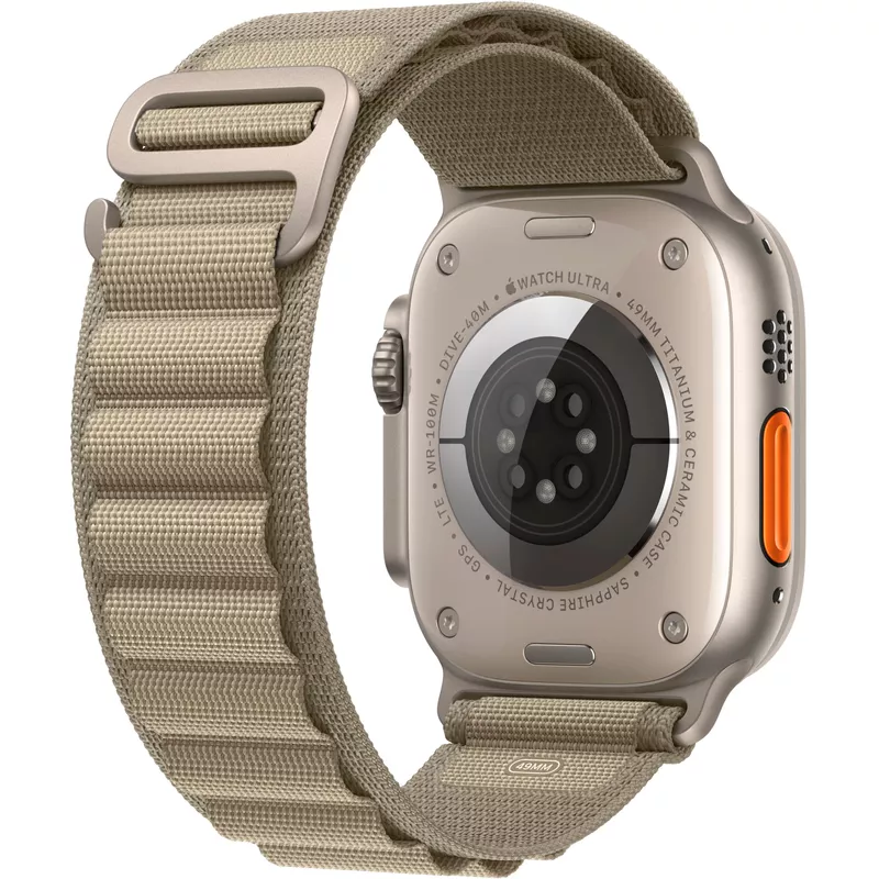 Apple Watch Ultra 2 (GPS + Cellular) 49mm Titanium Case with Olive Alpine Loop with Blood Oxygen - Medium - Titanium