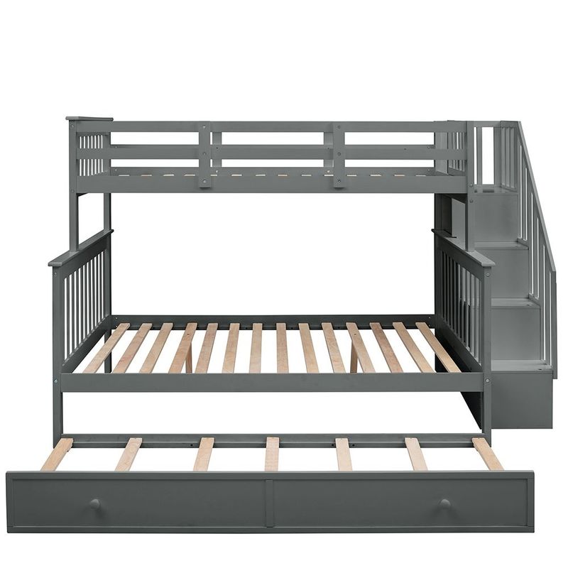 Rent to own Twin-Over-Full Bunk Bed with Twin Size Trundle, Storage and ...