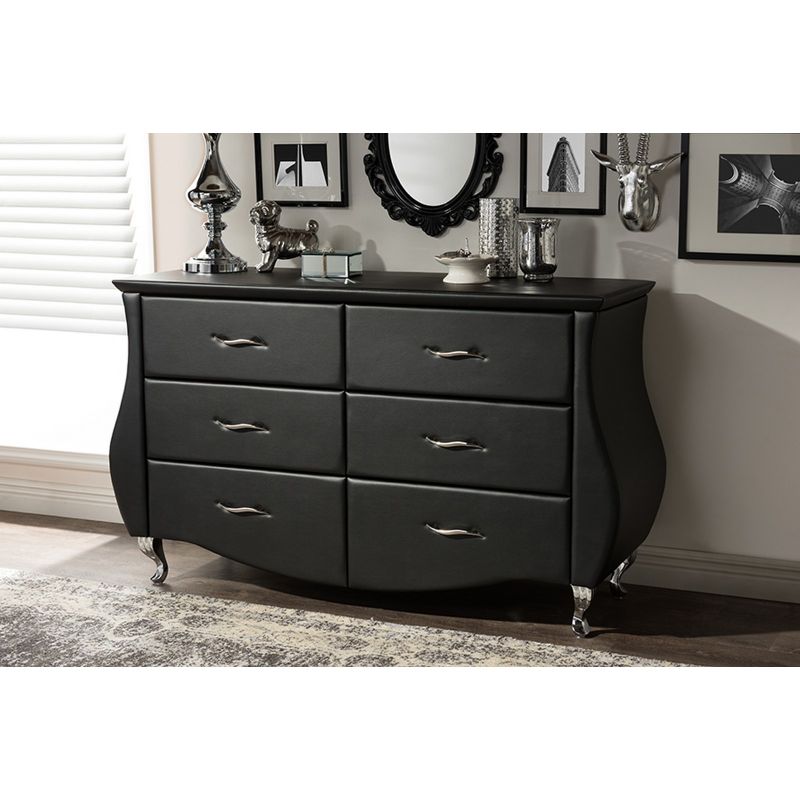 Urban Designs Enzo Modern and Contemporary Faux Leather 6-Drawer Dresser - White