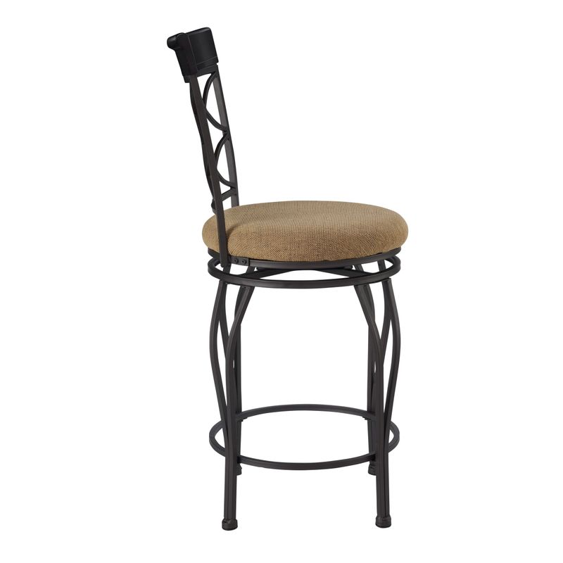 Linon Winding Trails Counter Stool, Metal & Wood - Curves Counter Bar Stool