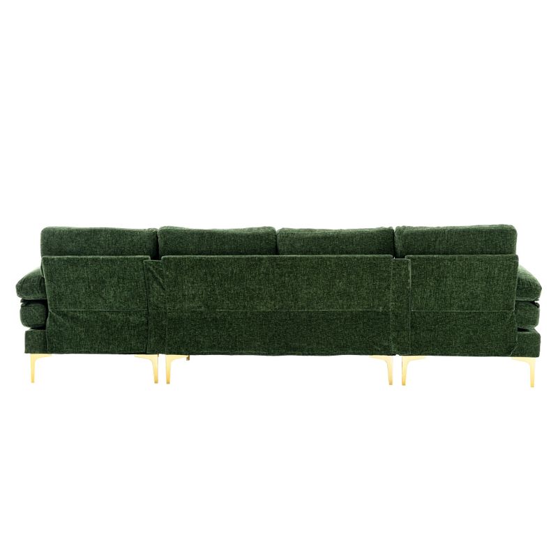 Fabric Symmetrical Modular Corner Sectional Sofa - Black