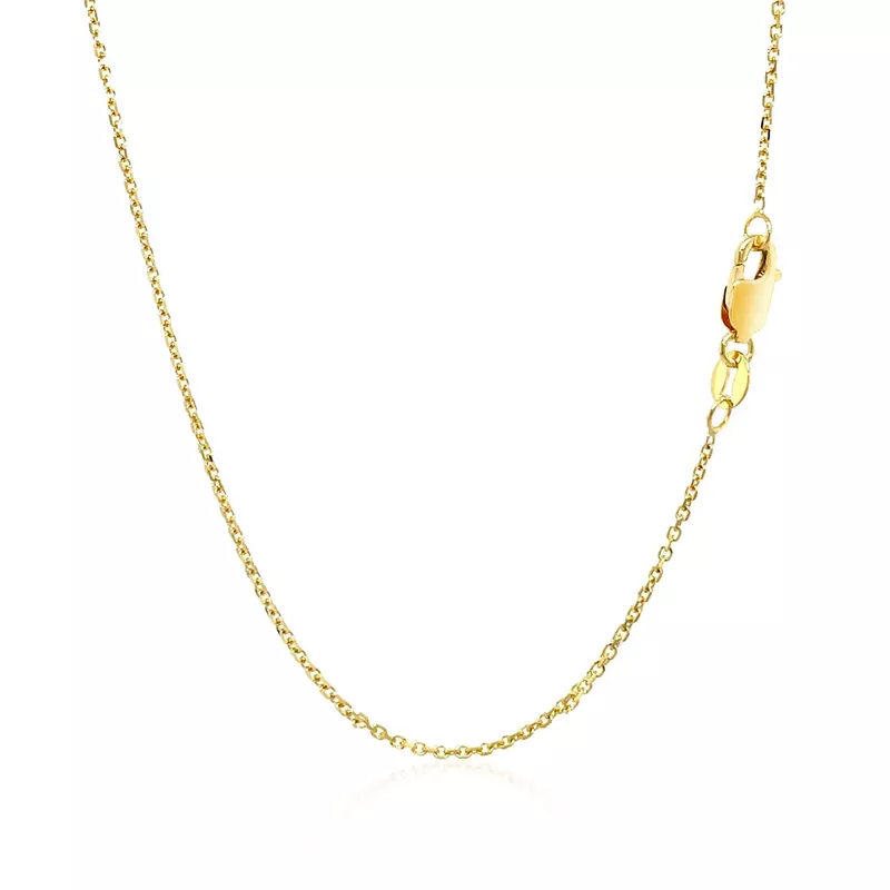 14k Yellow Gold Diamond Cut Cable Link Chain 1.1mm (20 Inch)