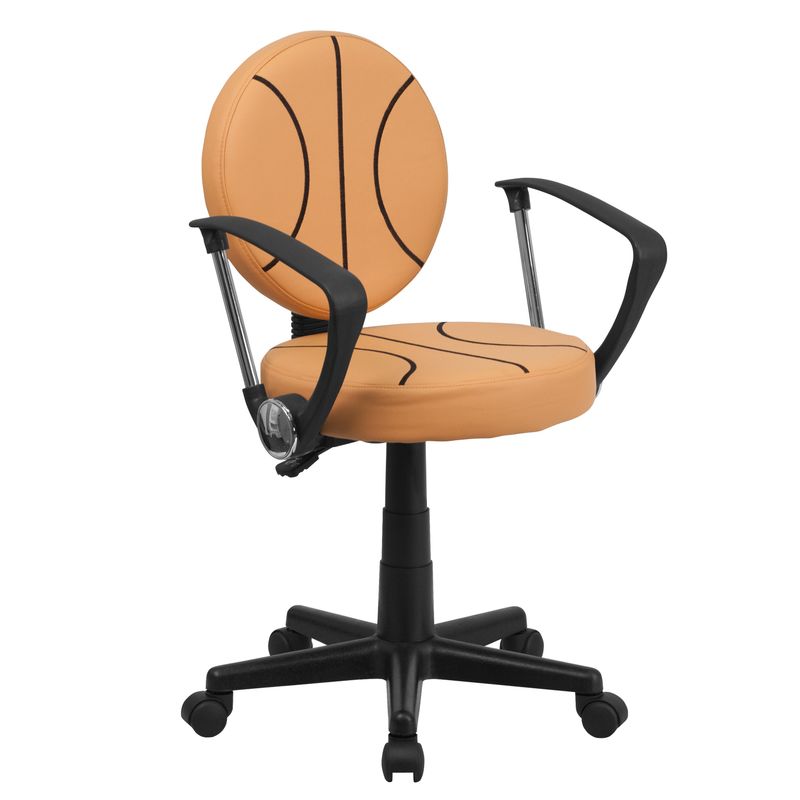 Sports Swivel Task Office Chair with Arms - Basketball